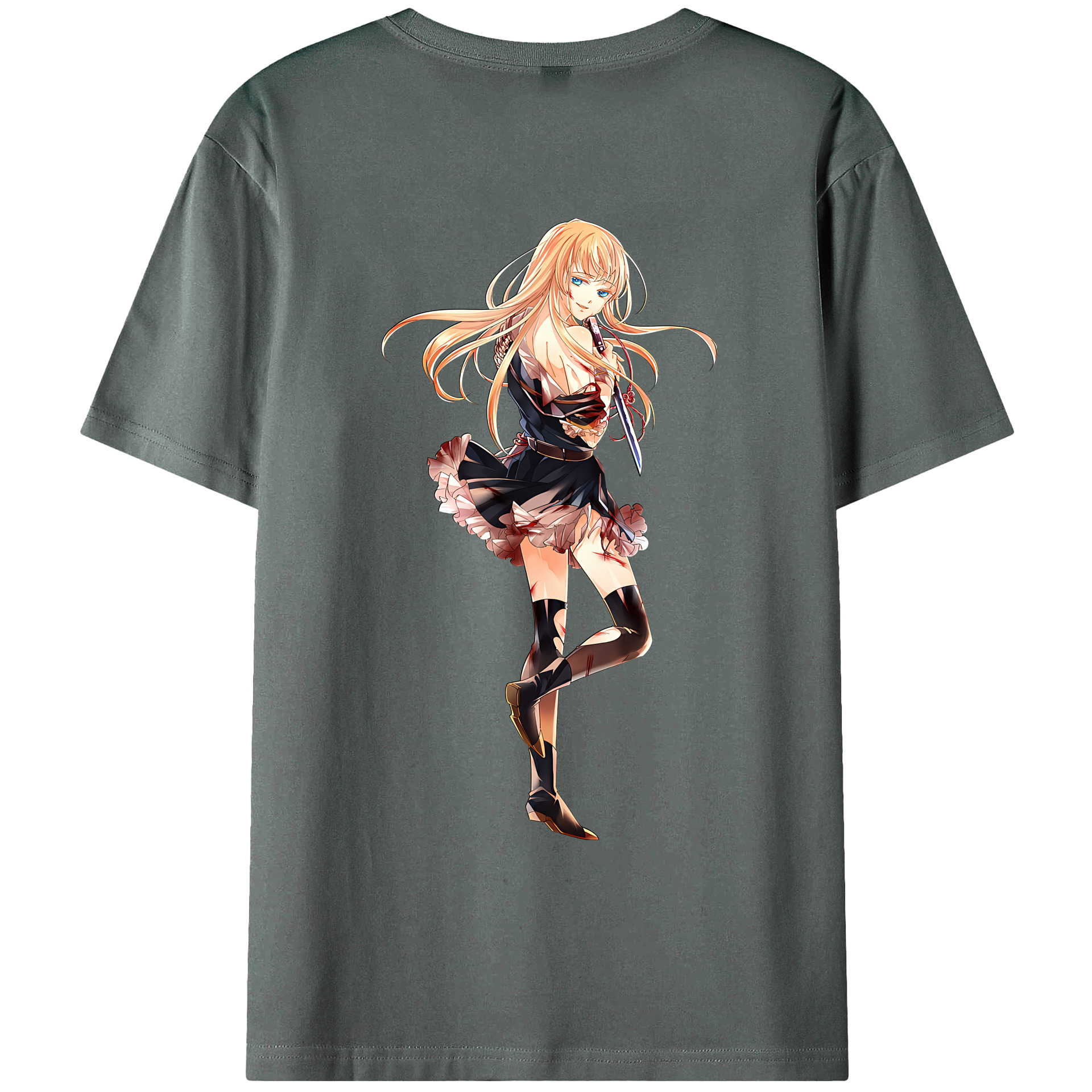 （画像用） 刀剣乱舞 Touken Ranbu 綿100％ メンズ半袖Tシャツ（バックプリント） 通気性